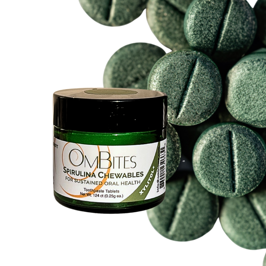 OmBites Spirulina Chewables _ Everyday-Pack _ 124ct jar